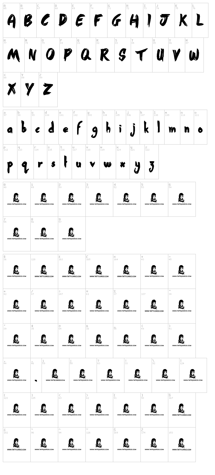 Street Sound font map